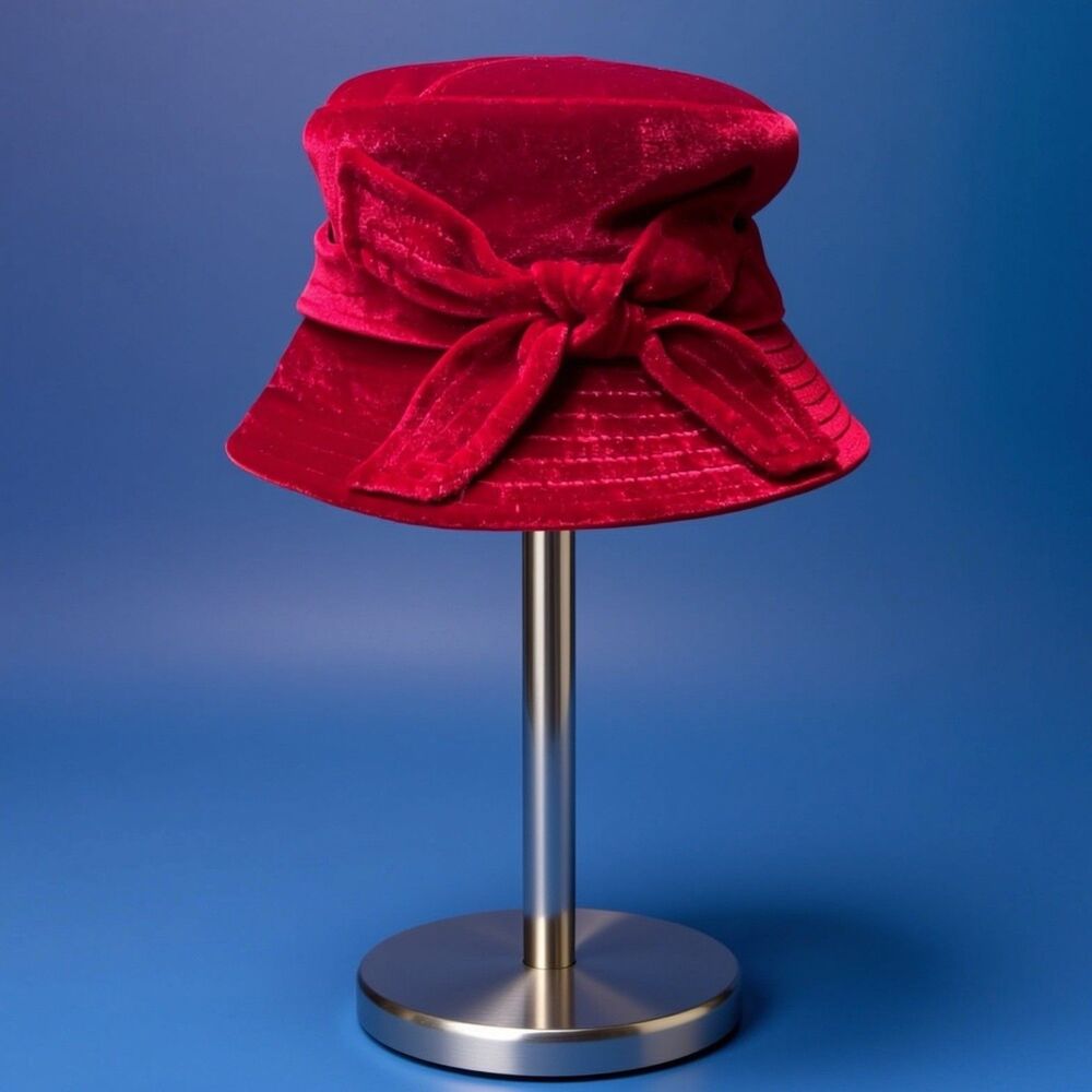 Betmar New York Red Velvet Hat for Women Spring, Fall & Winter, Retro Romance